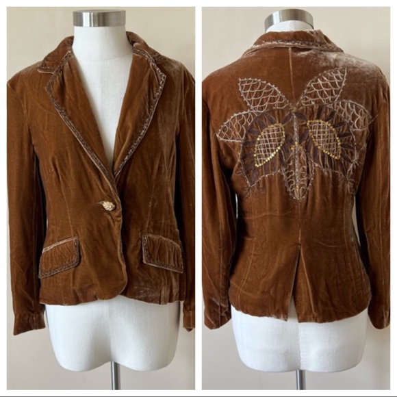 Central Park West embroidered sequin velvet blazer - Picture 1 of 10